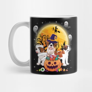 Saint Bernard Dog Mummy Witch Moon Ghosts Happy Halloween Thanksgiving Merry Christmas Day Mug